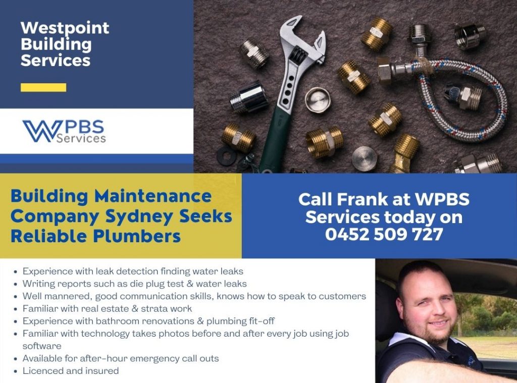 Image for Contracting Maintenance Plumber Role with Westpoint Building Services for Reliable Contractors in Sydney for ongoing contract work